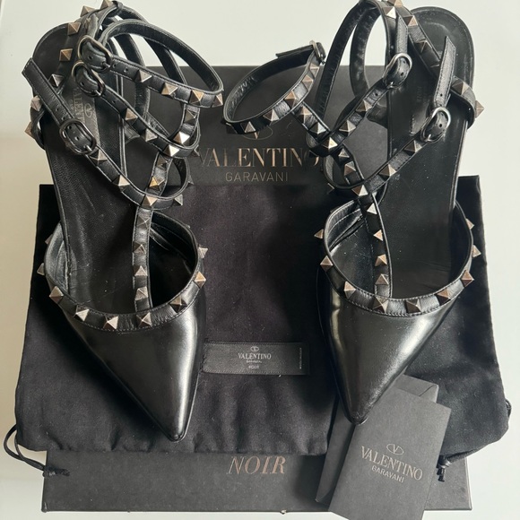 Valentino Garavani Shoes - VALENTINO Rockstud Noir Caged 65mm Pumps Black EU 39 EUC